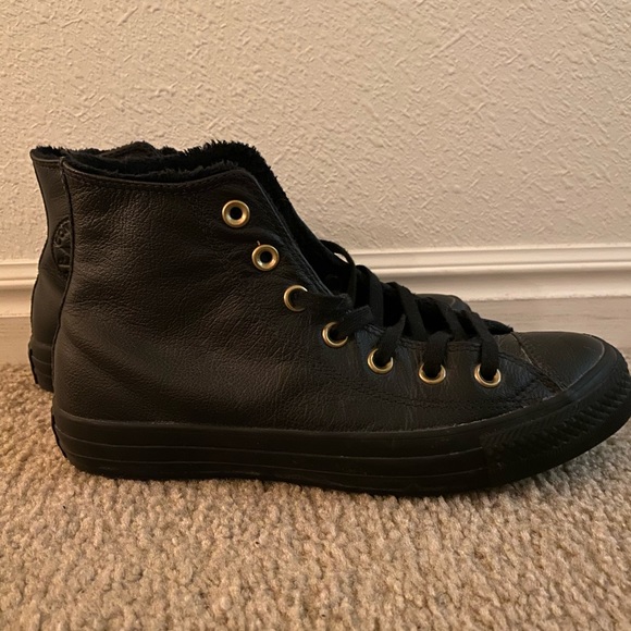 Black Leather Converse - Picture 2 of 5